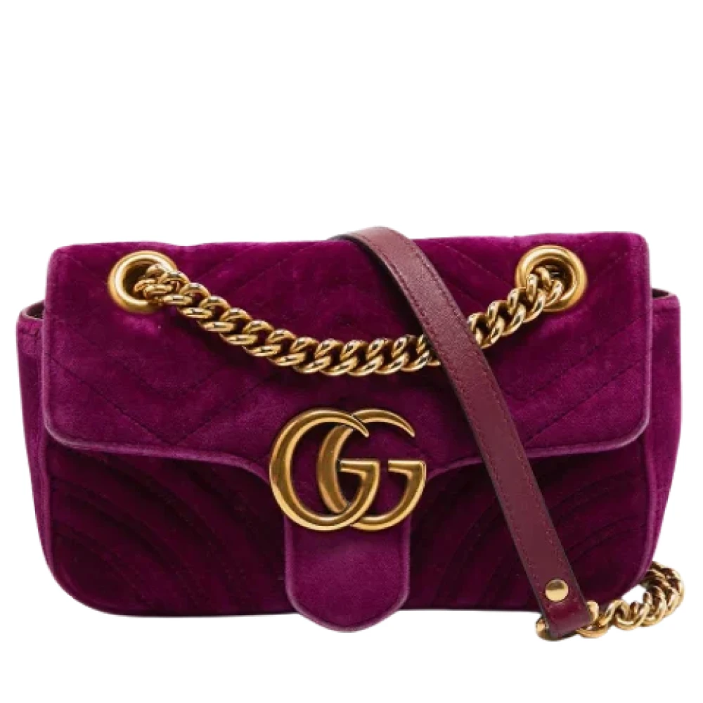 Gucci Vintage Pre-owned Velvet gucci-bags Purple Dames
