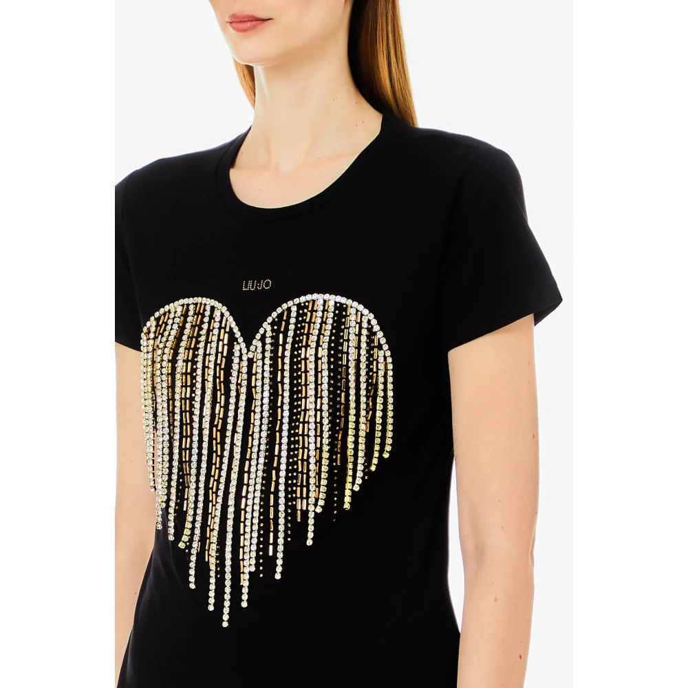 Liu Jo Modieuze T-shirt voor mannen en vrouwen Black Dames