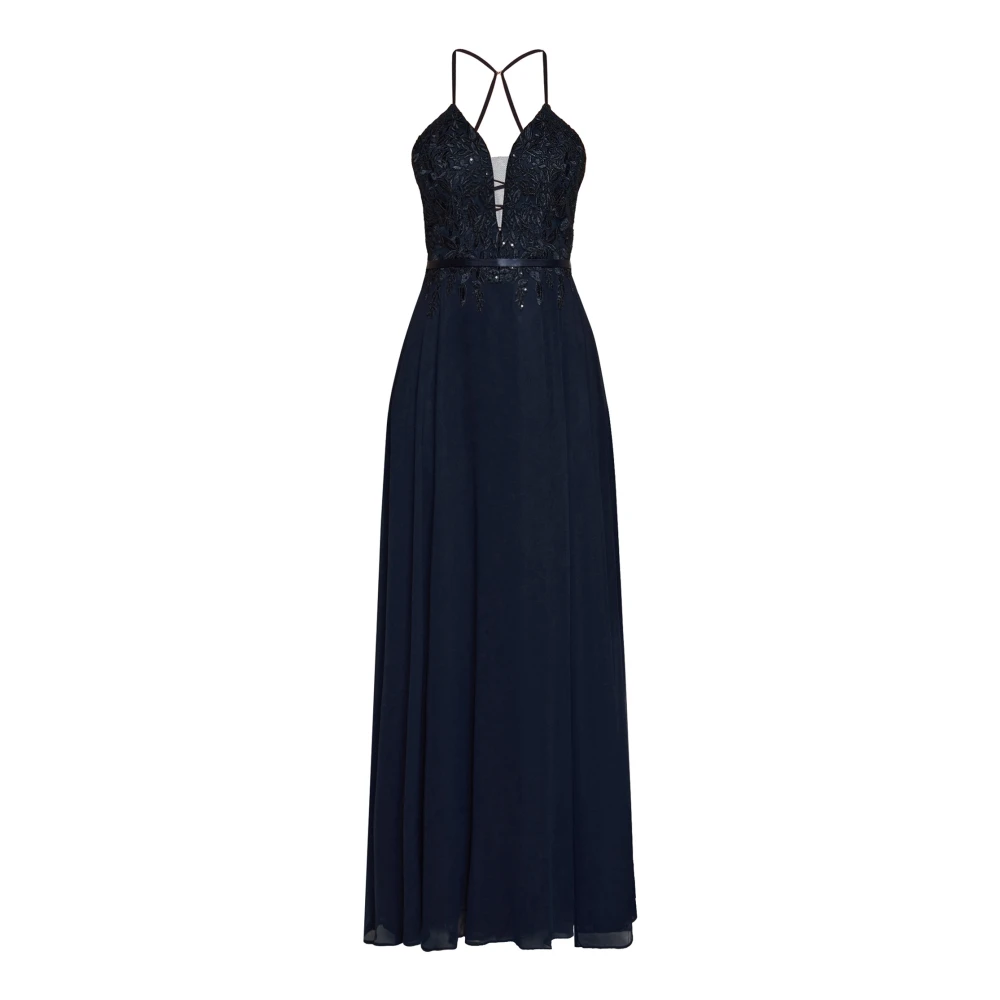 Vera Mont Women's Blue Embroidered Evening Gown - Gowns - 2XL - Dresses