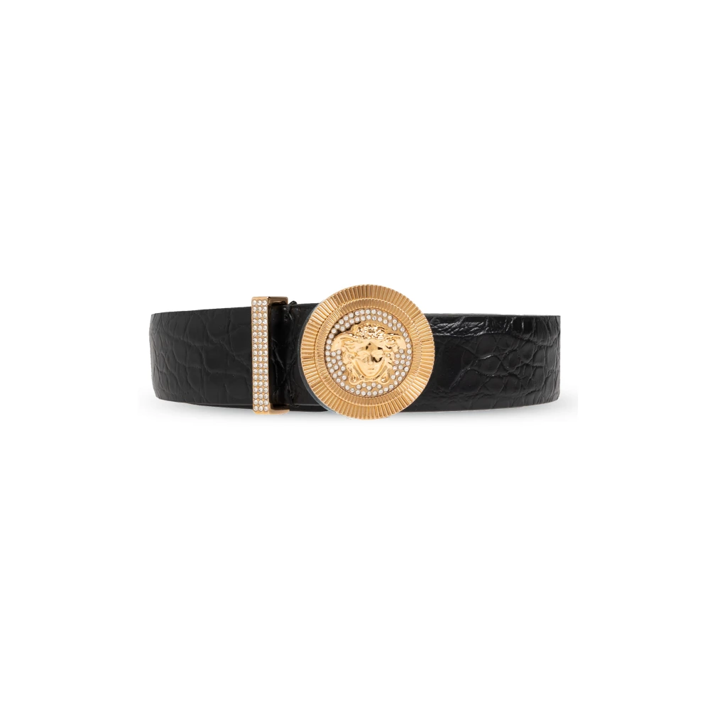 Versace Leren riem Black Dames
