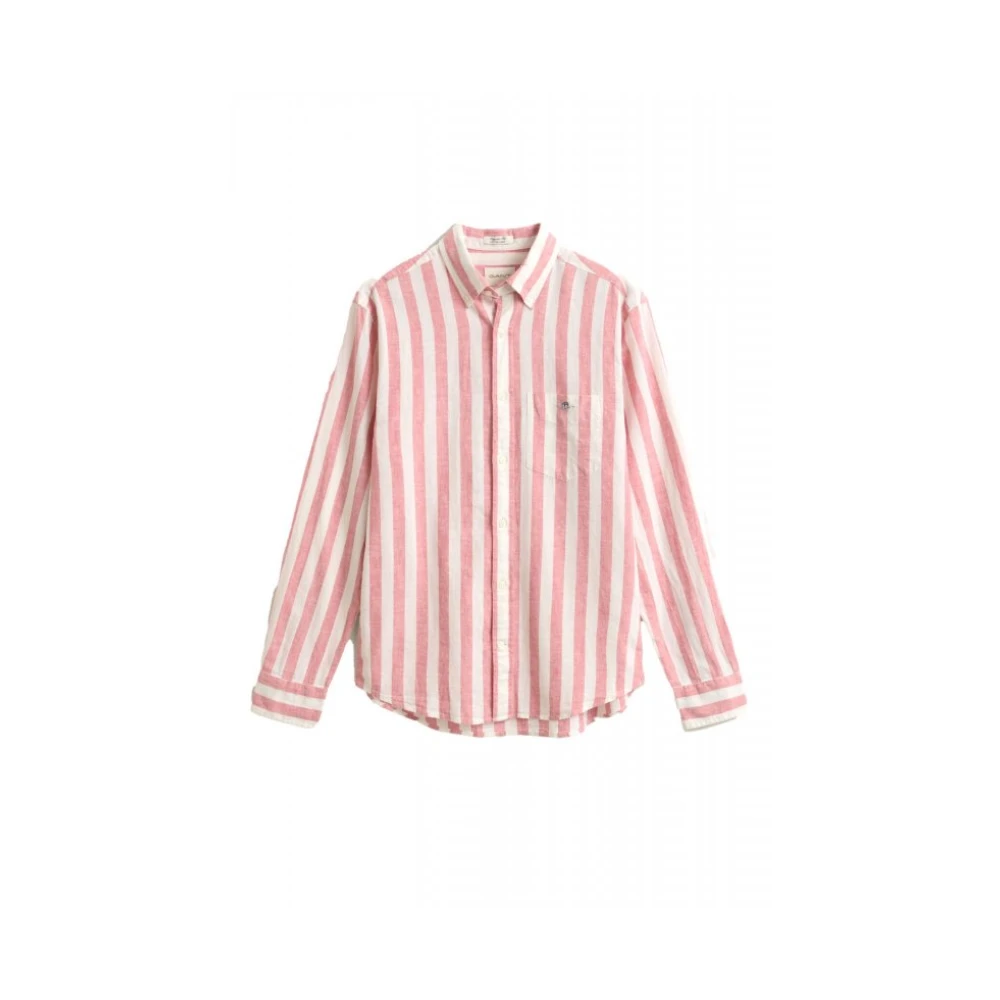 Gant Uomo Multicolor - Camicia A Righe In Cotone E Lino - Shirts - E - L