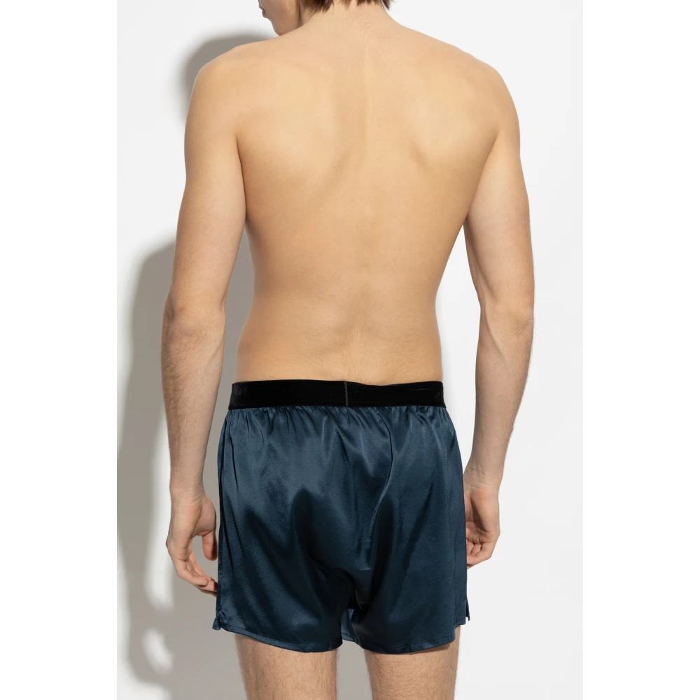 Tom Ford Zijden lingerie shorts Blue Heren