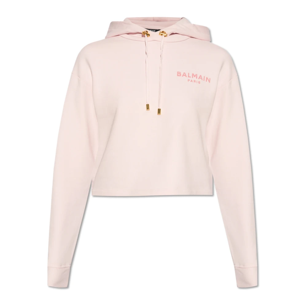 Balmain Flocked Paris hoodie Pink Dames