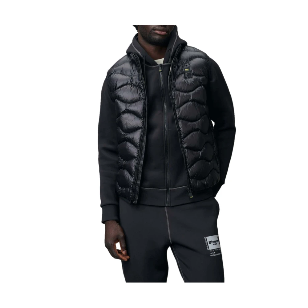 Blauer Veelzijdige Rits Sweater Zwart Black Heren