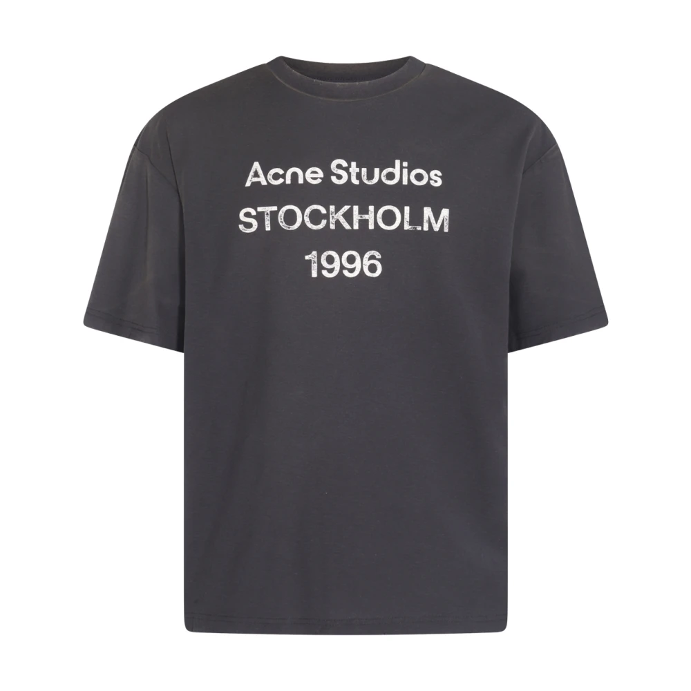 Acne Studios Faded Black T-shirt en Polo Black Heren