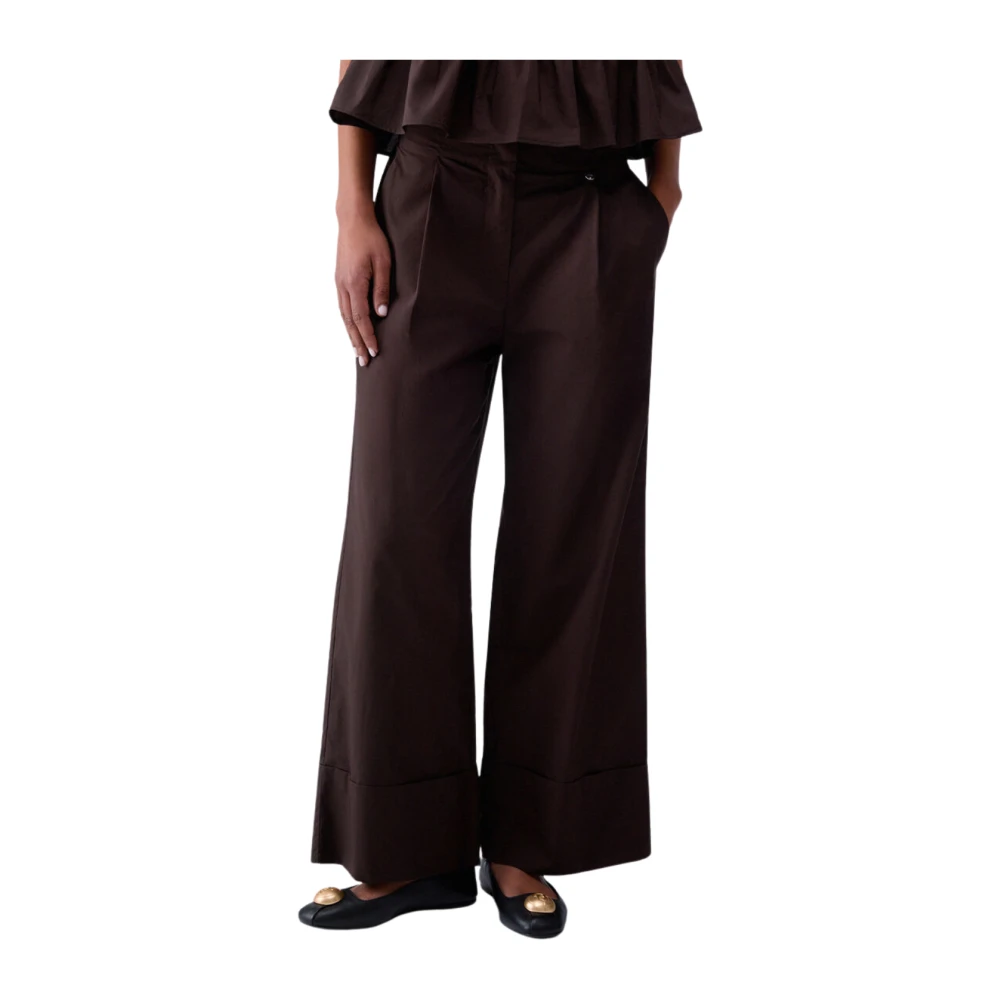 Liu Jo Women's Brown Wide Trousers, Xl, Wa6498 T4853 Wide Trousers