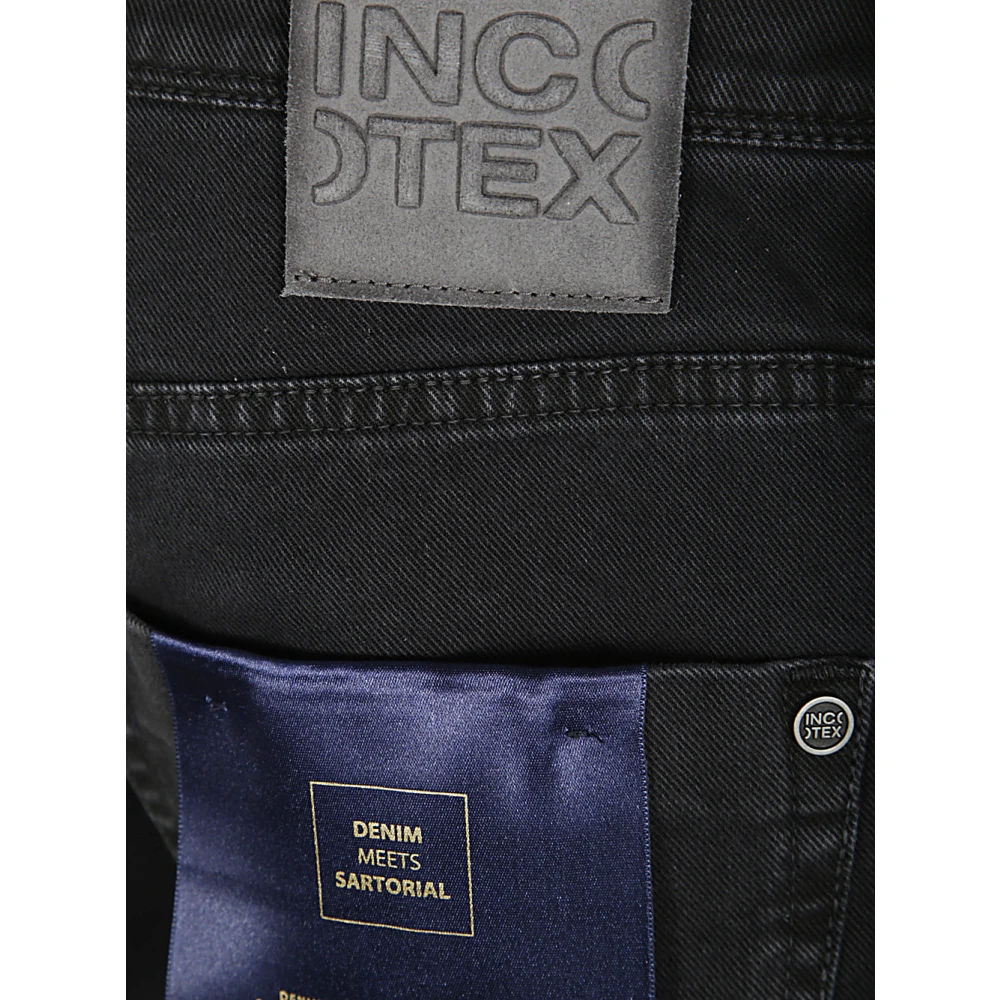 Incotex Vintage Stretch Zwarte Broek Black Heren