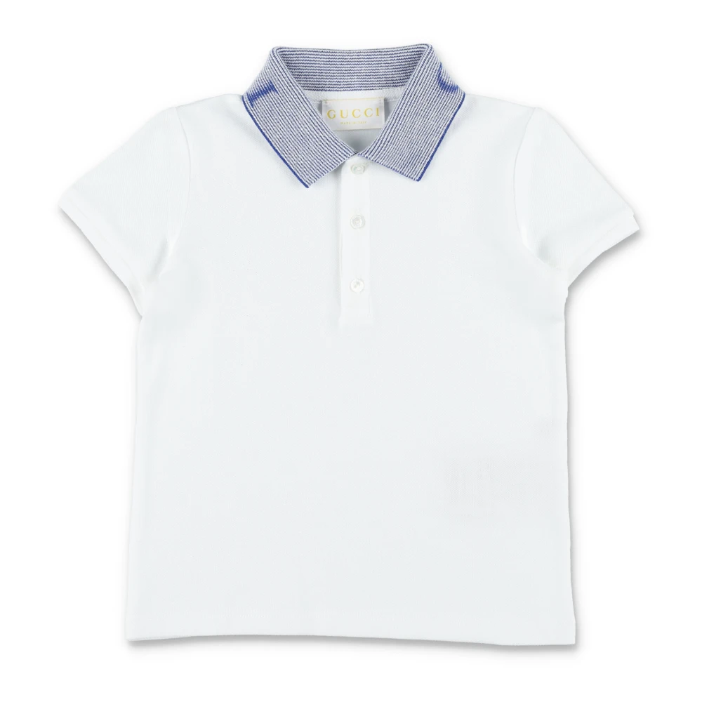 Gucci White Cotton Polo Shirt With Embroidery - Male - Kids Short Sleeve T-Shirts - 2 Y - Kids