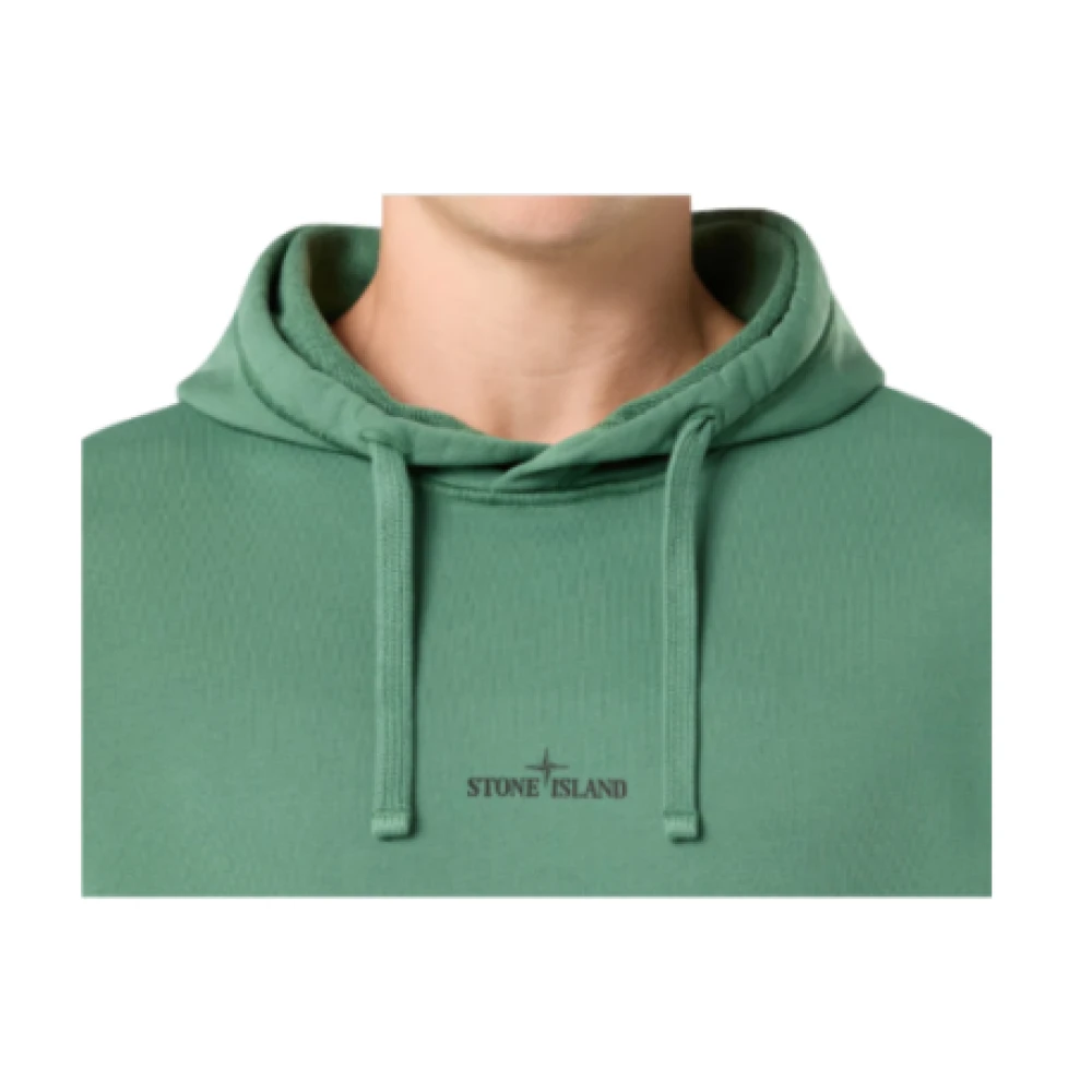 Stone Island Capuchonkatoenen sweatshirt met logo Green Heren
