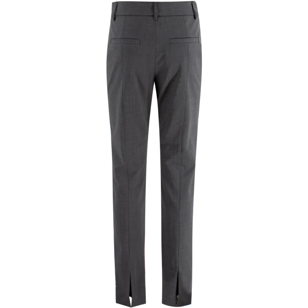 BRUNELLO CUCINELLI Elegante wollen sigarettenbroek Gray Dames