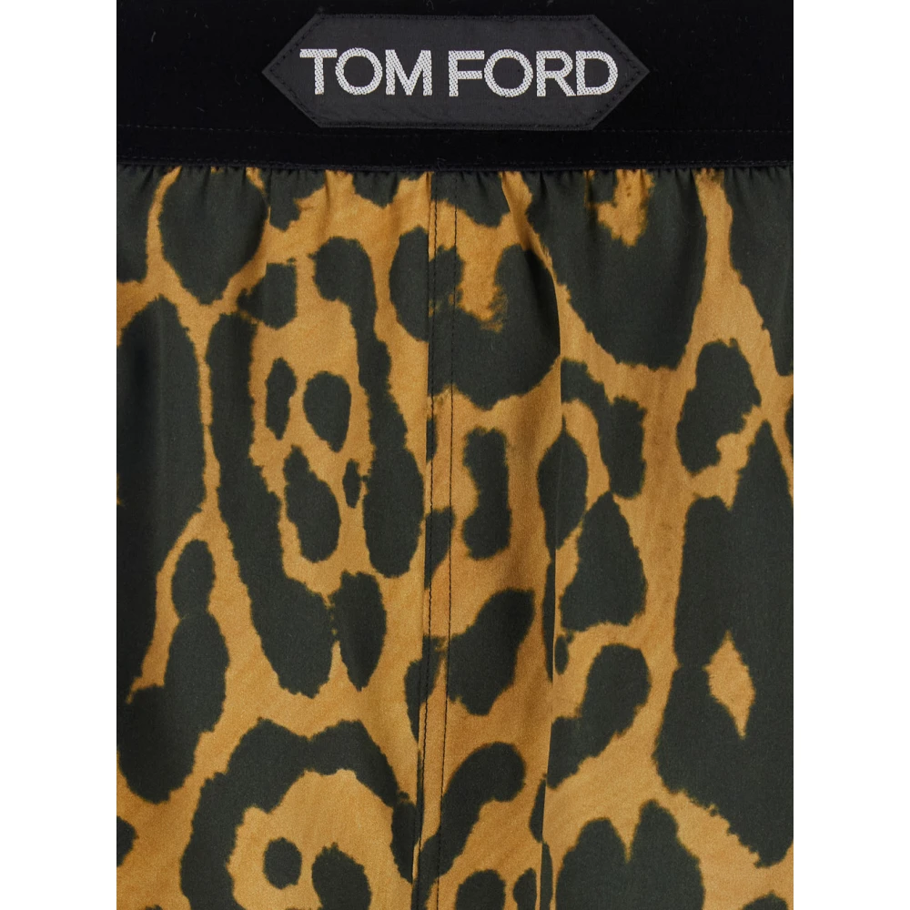 Tom Ford Luipaardprint Zijden Stretch Shorts Multicolor Dames