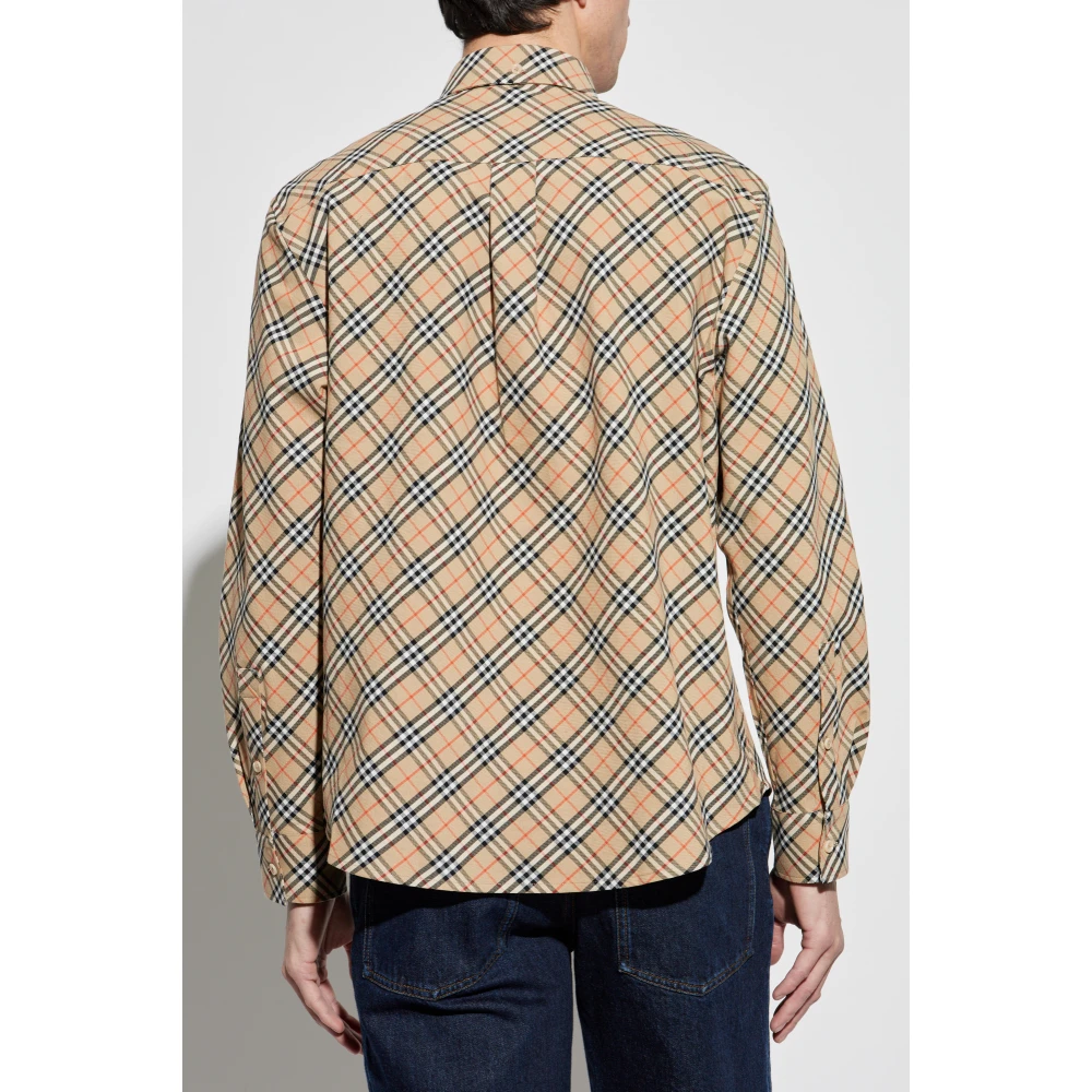 Burberry Geruite overhemd Beige Heren