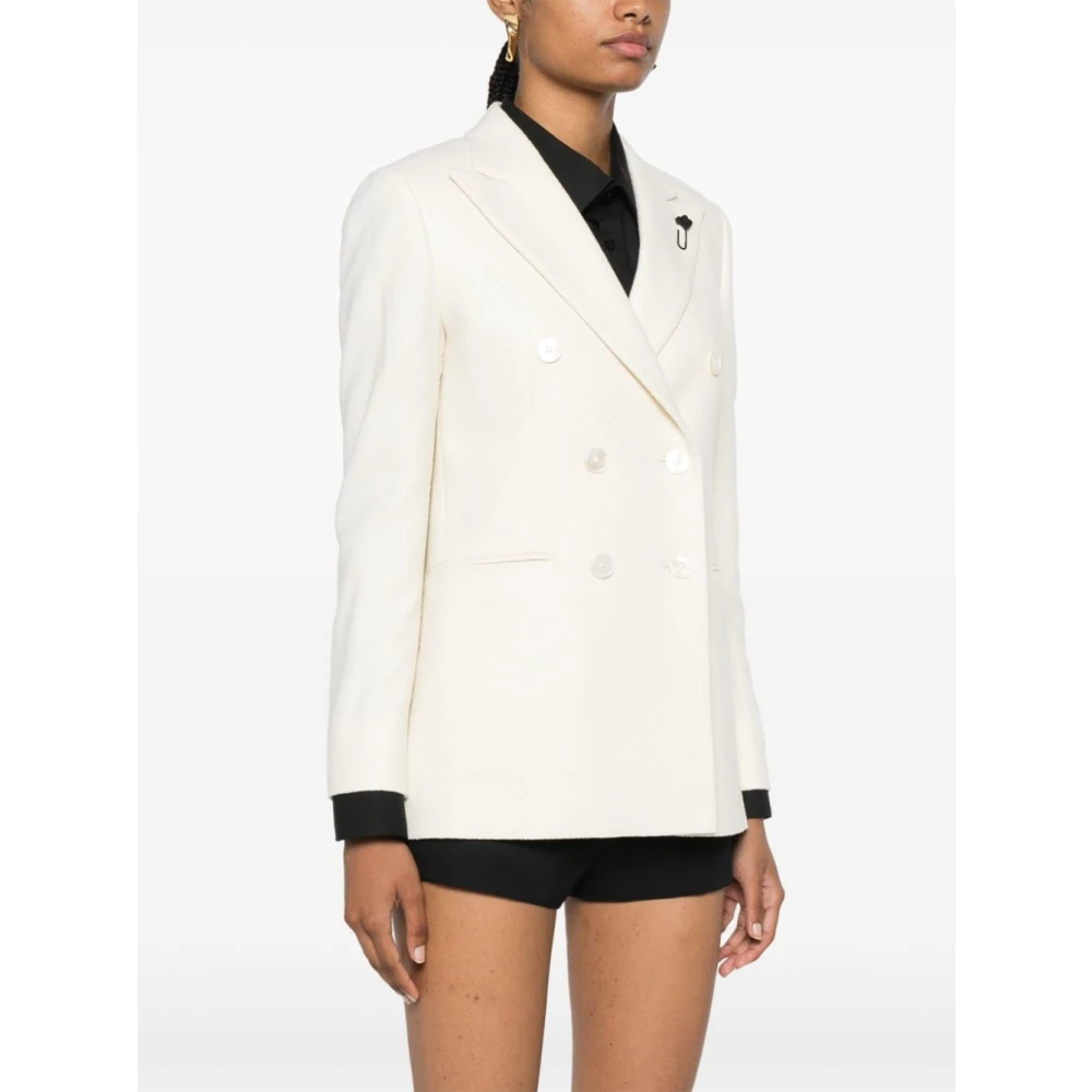 Lardini Crème Jas voor Stijlvolle Look Beige Dames