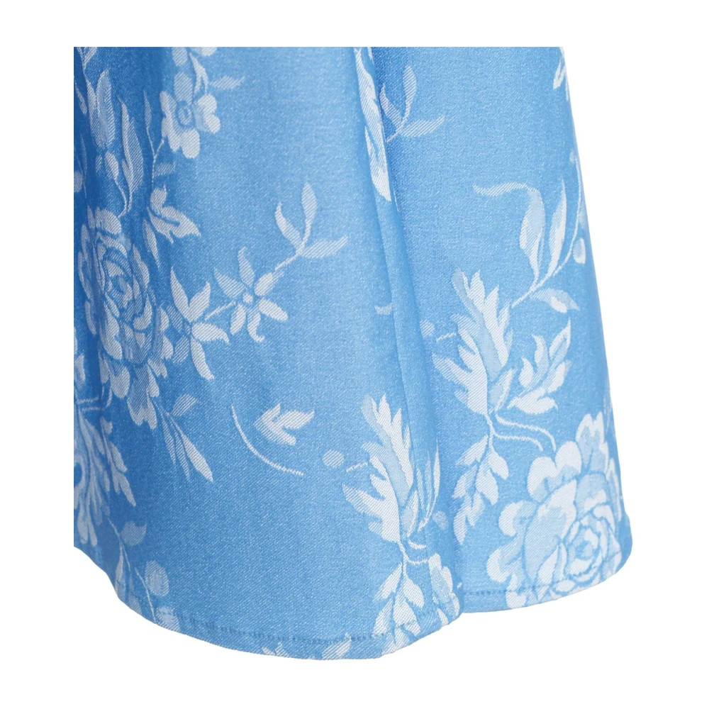 Staud Blauwe Bloemen A-Lijn Jurk Blue Dames