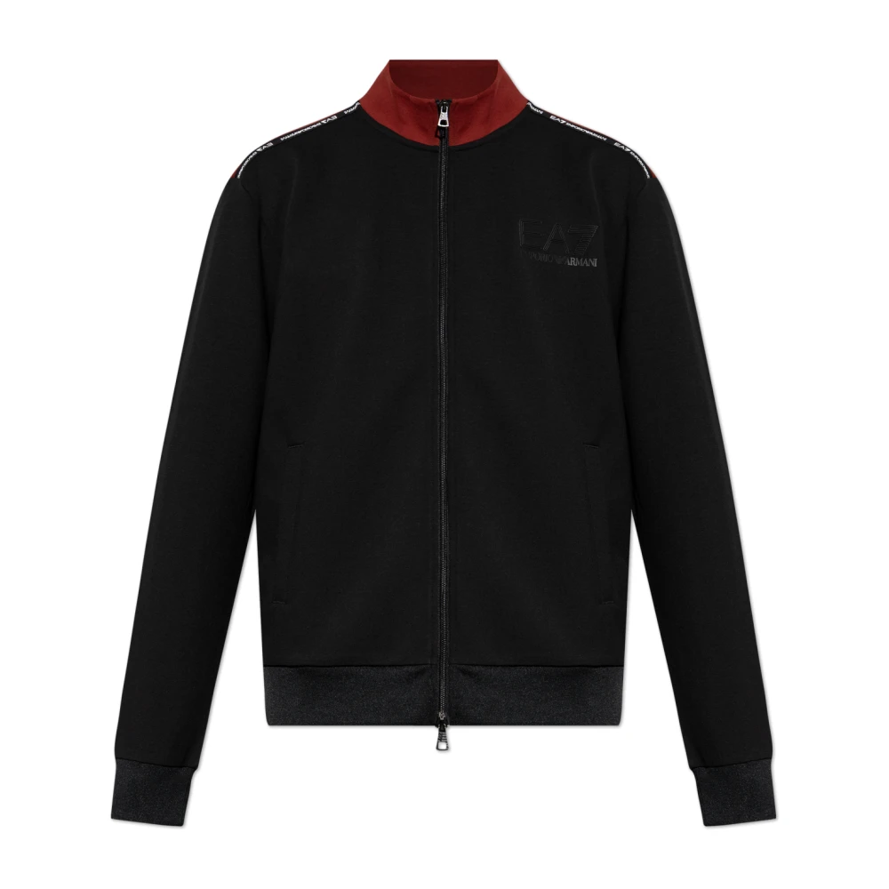 Emporio Armani EA7 Sweatshirt met opstaande kraag Black Heren