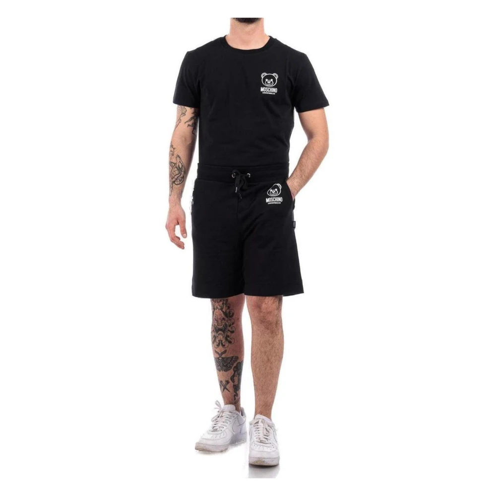 Moschino Zwarte katoenen shorts met voorzakken Black Heren