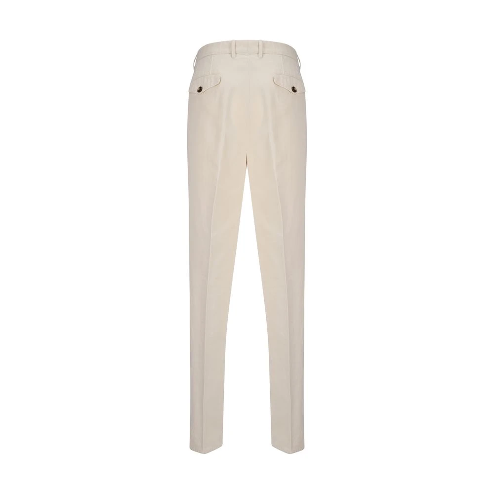 BRUNELLO CUCINELLI Geverfde katoenen broek met zakken Beige Heren