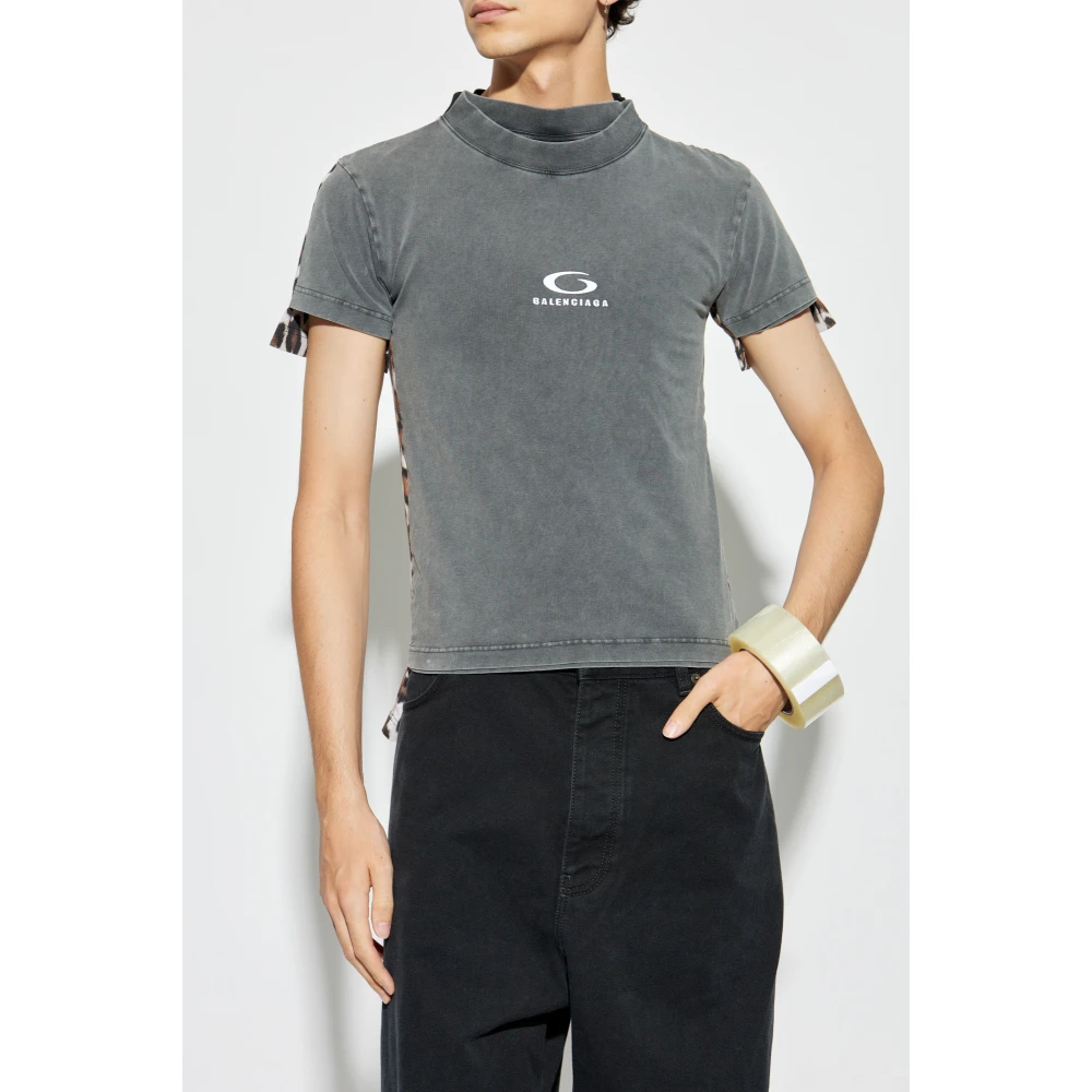 Balenciaga Taped Double T-Shirt Gray Unisex