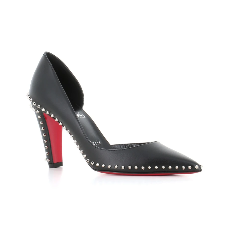 Christian Louboutin Zwarte puntige hakken met zilveren studs Black Dames