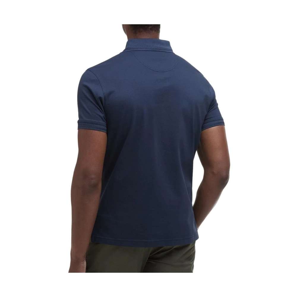 Barbour Blauw Katoenen Poloshirt Tailored Fit Blue Heren