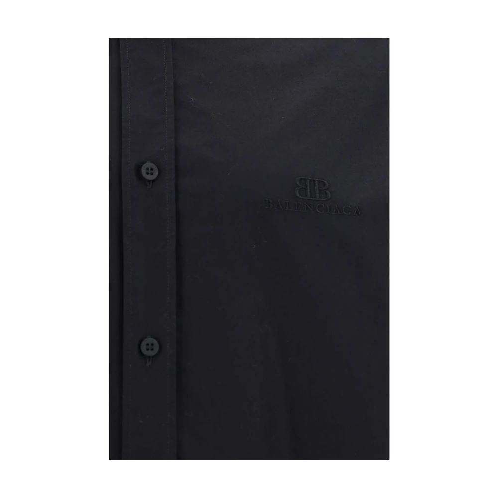 Balenciaga Katoenen Oversized Monochrome Shirt Black Heren