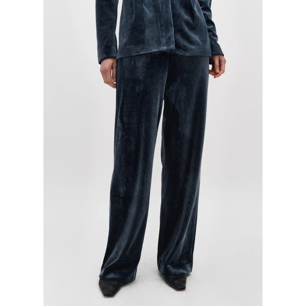 MbyM Blauwe Velours Broek Kelita Blue Dames