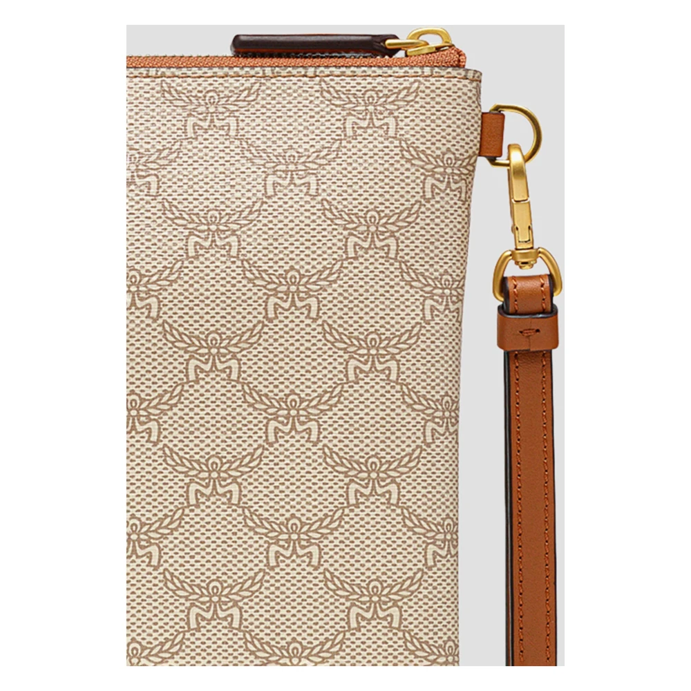 MCM Hemel Pouch in Lauretos met rits en polsband Beige Dames