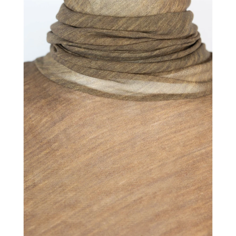 Philosophy di Lorenzo Serafini Bruine Top met Transparante Stof Brown Dames