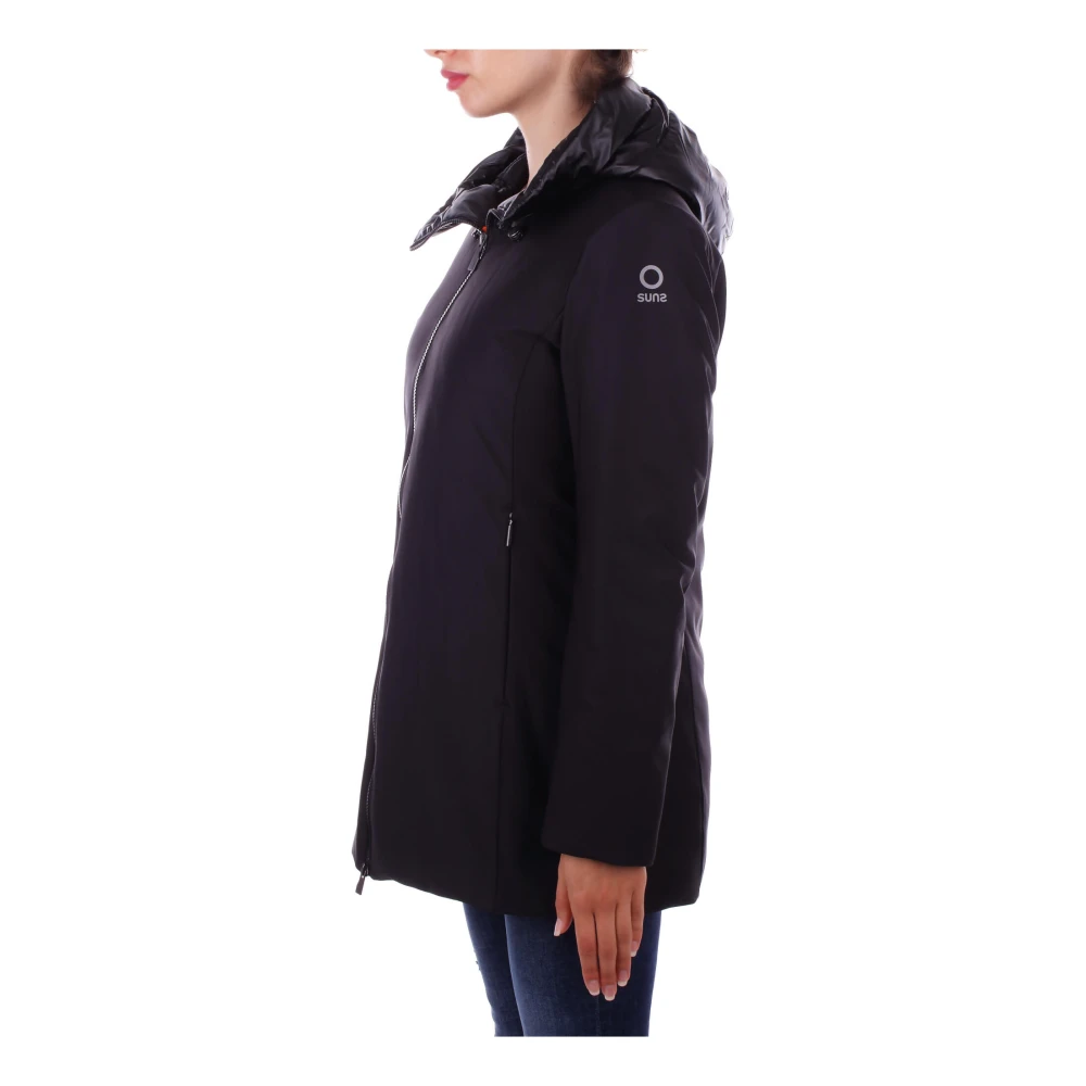 Suns Zwarte Hoodie met Rits Black Dames