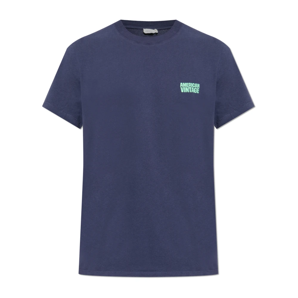 American Vintage Hombre Azul Camisetas, Talla: M