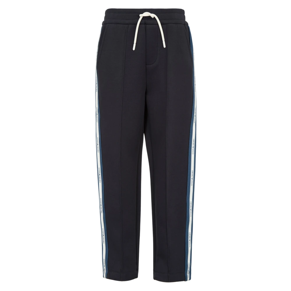 Emporio Armani Boys Blue Sweatpants, 10 Y, Logo Tape Joggers