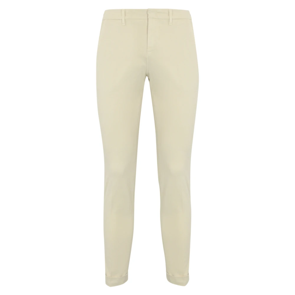 Fay Slim Katoen Gabardine Beige Broek Beige Heren
