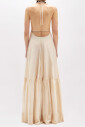 robe-longue-beige-en-tencel-col-en-v