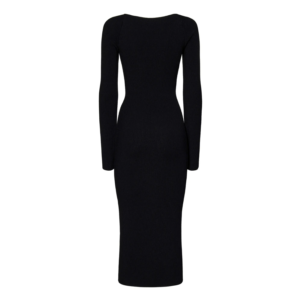 Khaite Zwarte Midi Jurk Aw24 Black Dames