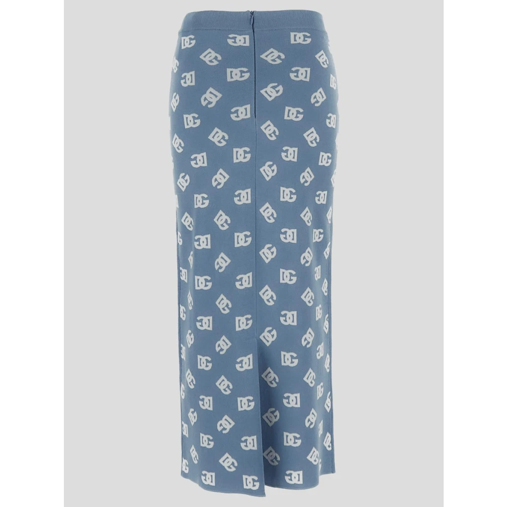 Dolce & Gabbana Elegante kokerrok van viscose polyester Blue Dames