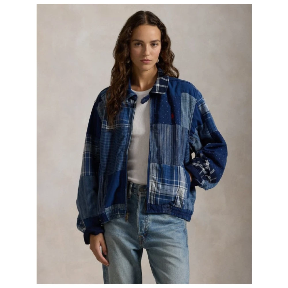Polo Ralph Lauren Patchwork Katoen en Linnen Windjack Blue Dames