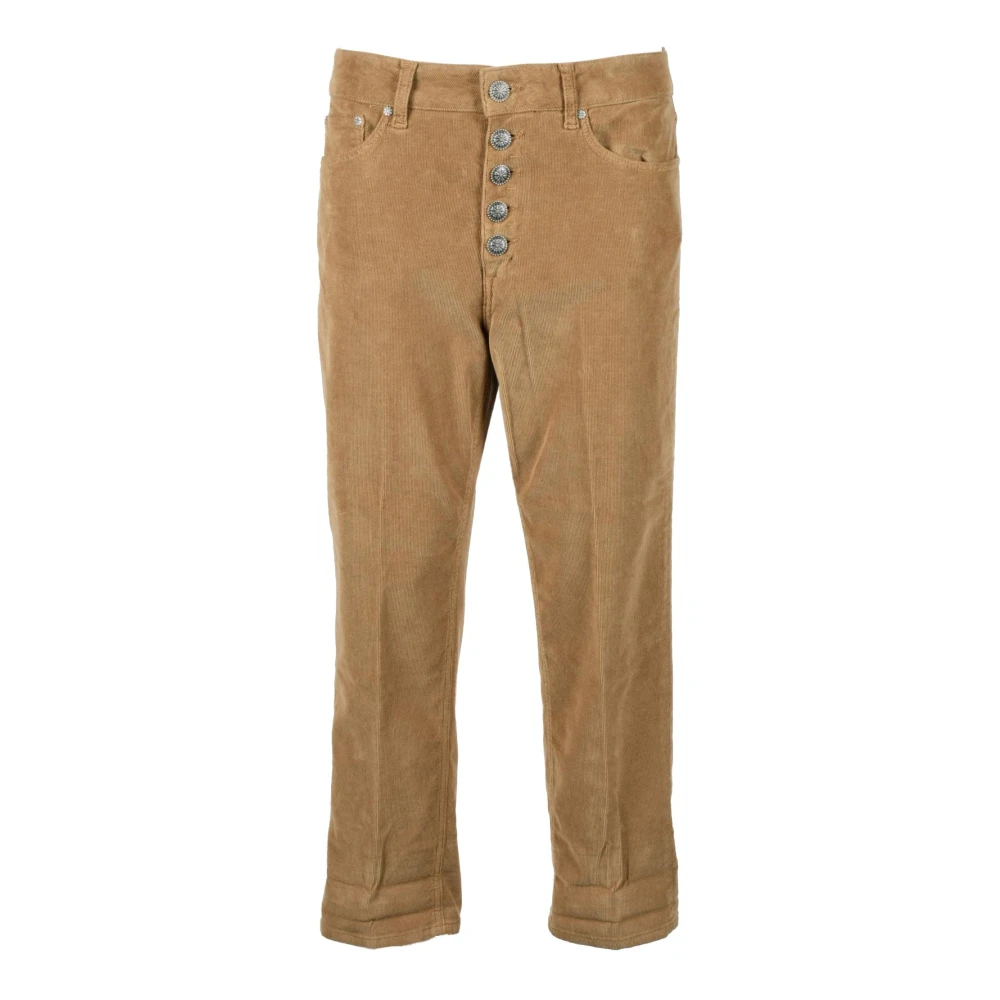 Dondup Casual Katoenmix Lyocell Elastaan Broek Brown Dames