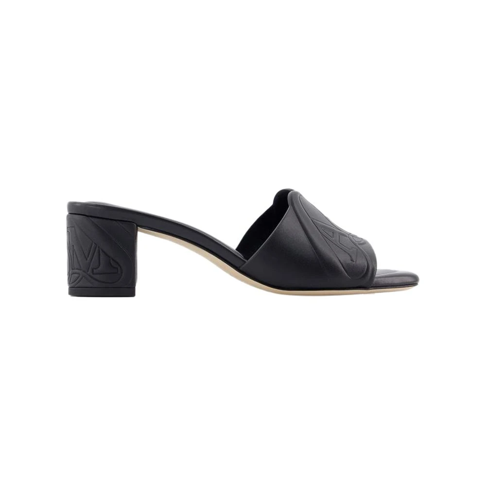 Schwarze Lederabsatz Mules Sandalen - Alexander McQueen - Modalova