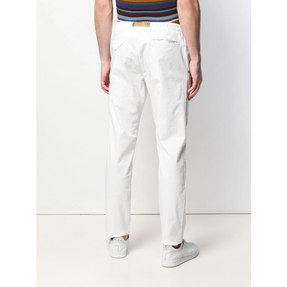 White Sand Gebelde Slim-Fit Katoenen Broek White Heren