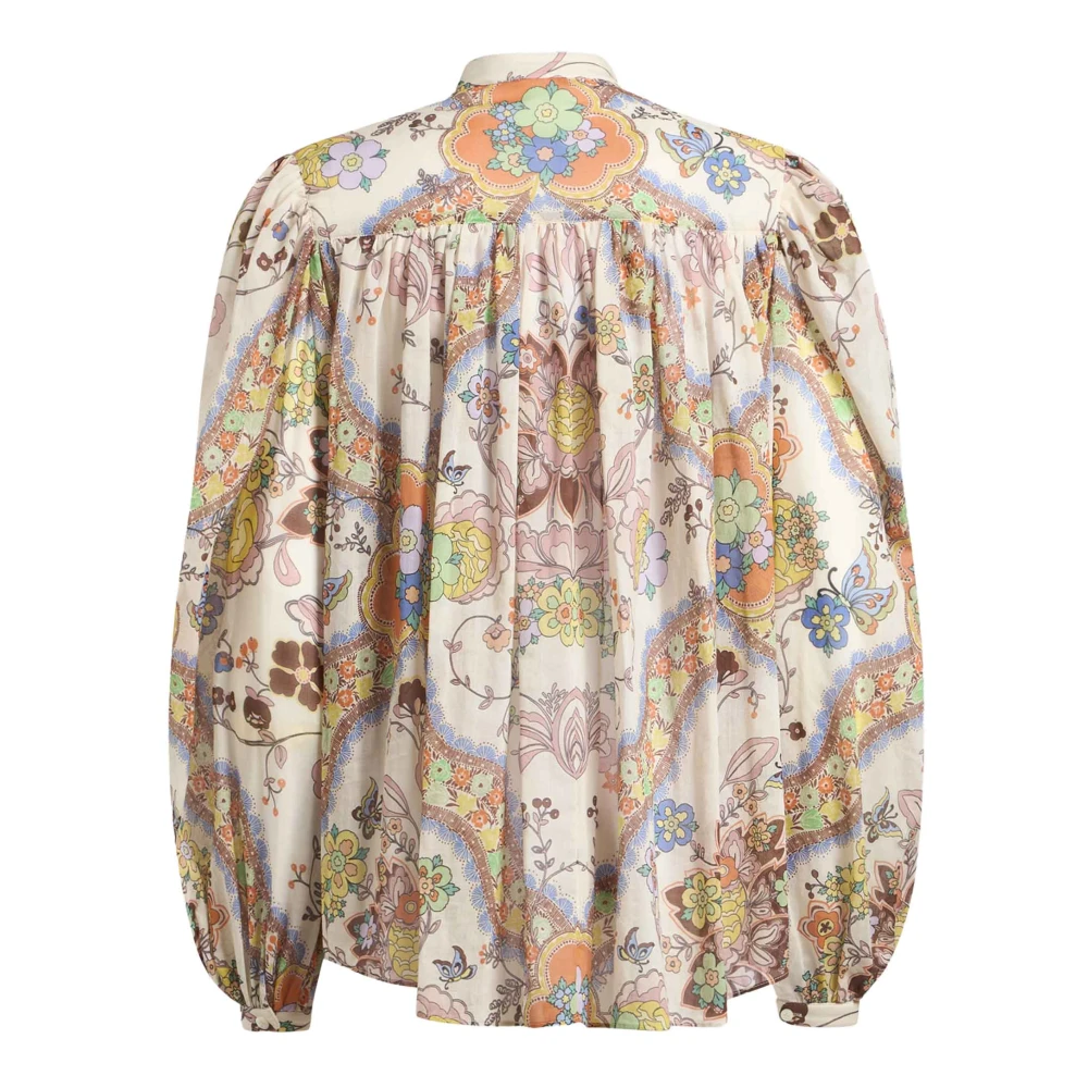ETRO Bloemenprint Mandarin Kraag Shirt Multicolor Dames