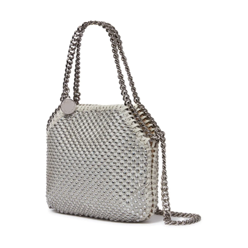 Stella Mccartney Kristal Kettingtas Wit Zilver Gray Dames