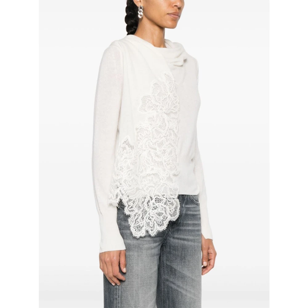 Ermanno Scervino Witte Trui met Ronde Hals White Dames