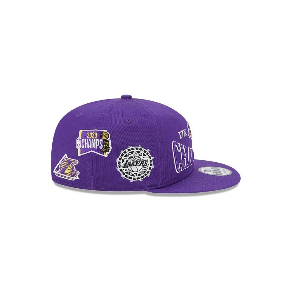 new era Paarse Lakers Kampioenen Patch Pet Purple Heren