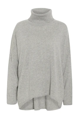 Mjuk Stickad Tröja Mellangrå Melange