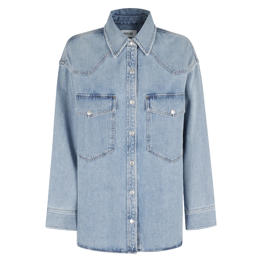 Agolde Western Stijl Shirt Blue Dames