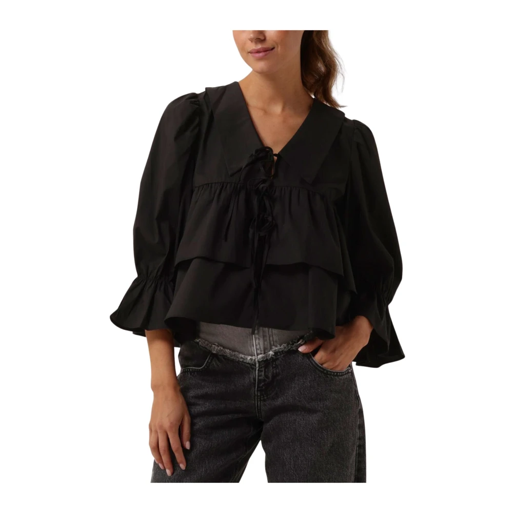 Co'Couture Crisp Collar Blouse Black Dames