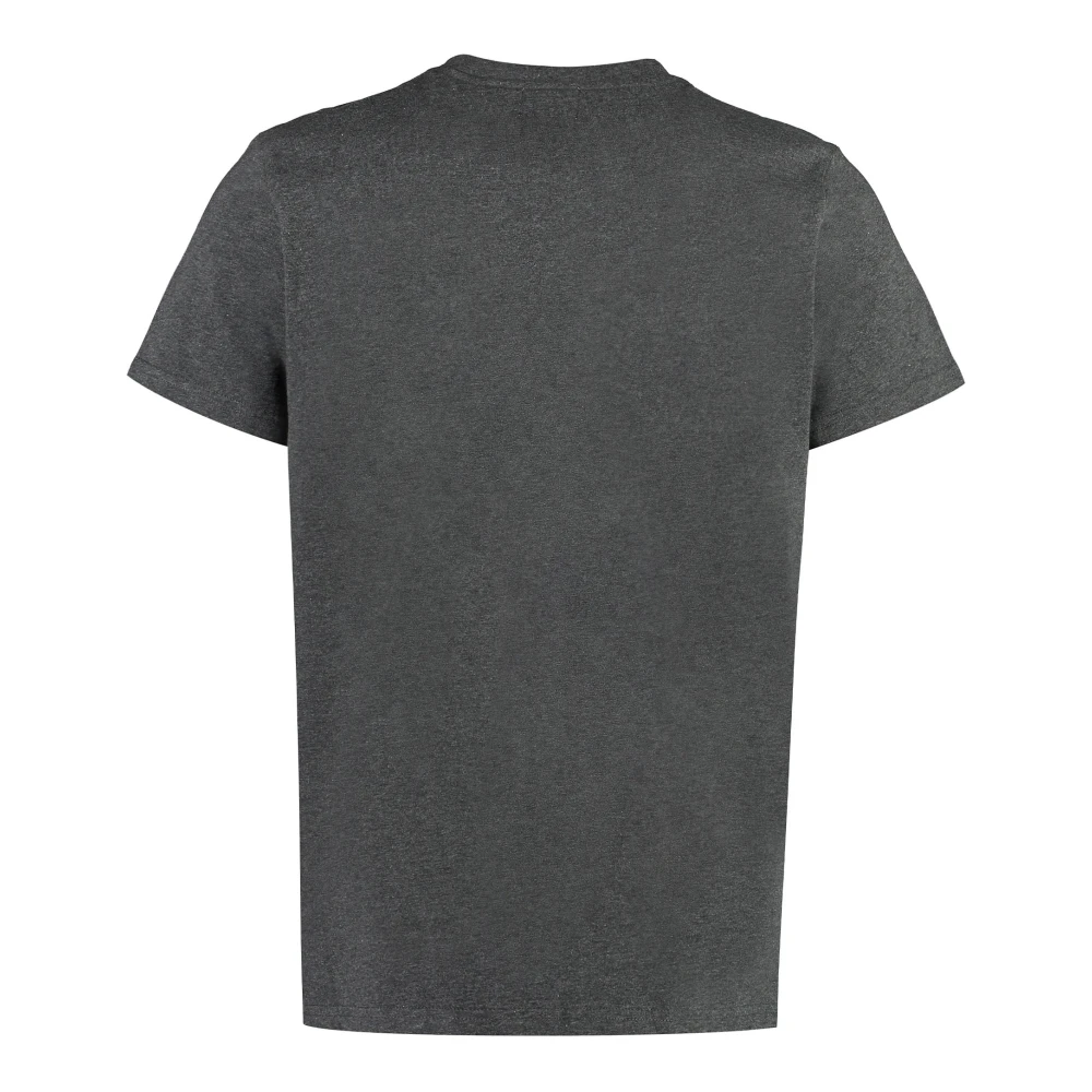 Isabel marant Logo Katoenen T-Shirt met Contrasterende Print Gray Heren