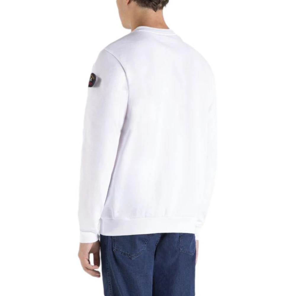 PAUL & SHARK Biologisch katoenen sweatshirt met iisch embleem Genser White Heren