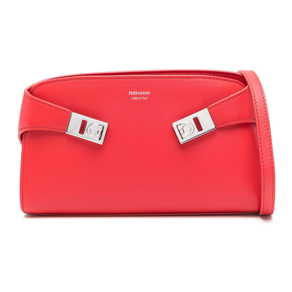 Salvatore Ferragamo Flame Red Hug Stijlvolle Handtas Red Dames