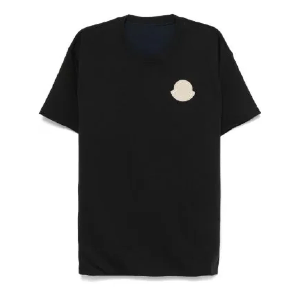 Moncler Omkeerbaar Logo Patch T-shirt Black Heren